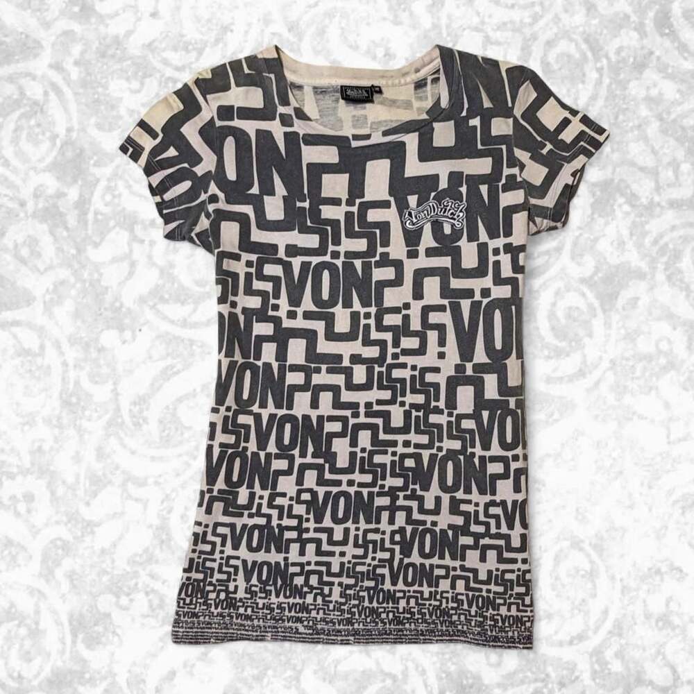 Von Dutch All-Over Logo Monogram Graphic Baby Tee